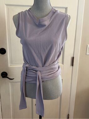 Modern Citizen Soft Lavender Wrap Tank with Waist Tie